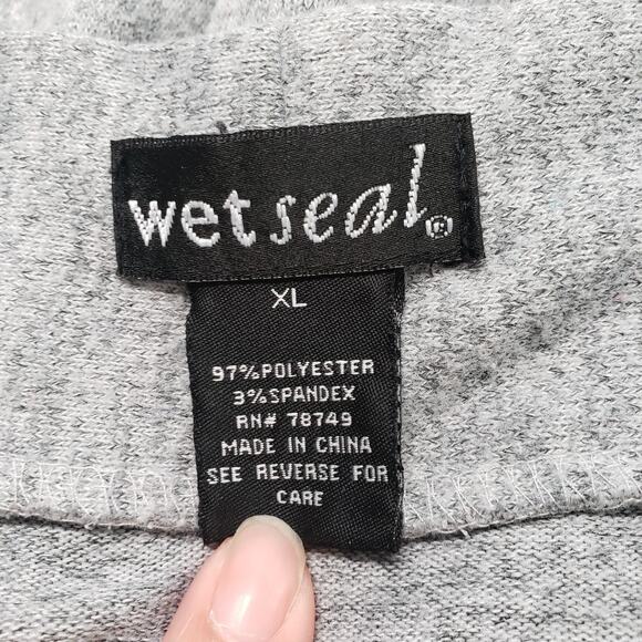 Wet Seal Long Cardigan Womens XL Gray Long Sleeve Preppy V-Neck Office Bohemian - Picture 5 of 16